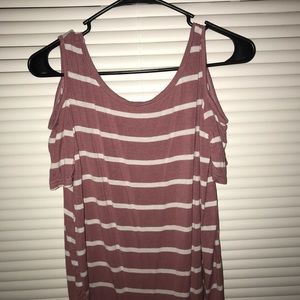 Love charm pink striped blouse